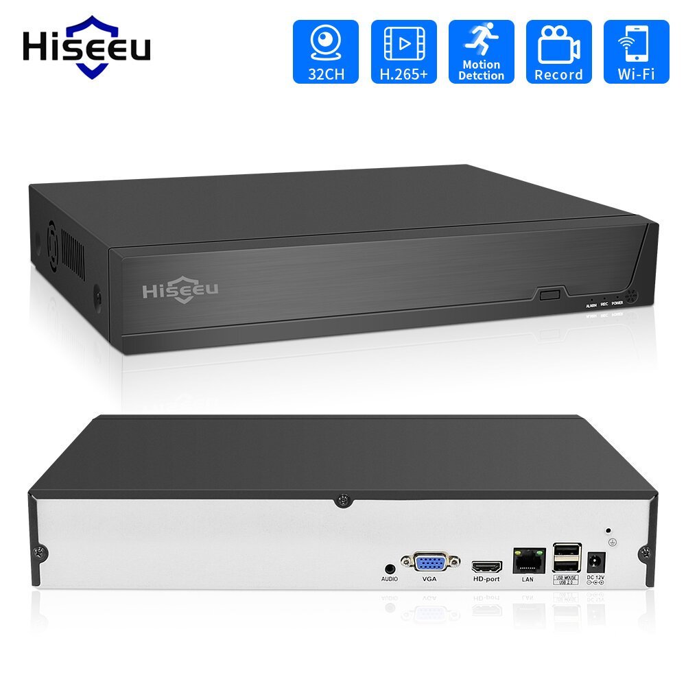 BGCamera Bulgaria Hiseeu 32CH 2HDD 5MP 1080P 4K CCTV H.265 NVR DVR Мрежов Видео Рекордер ONVIF
