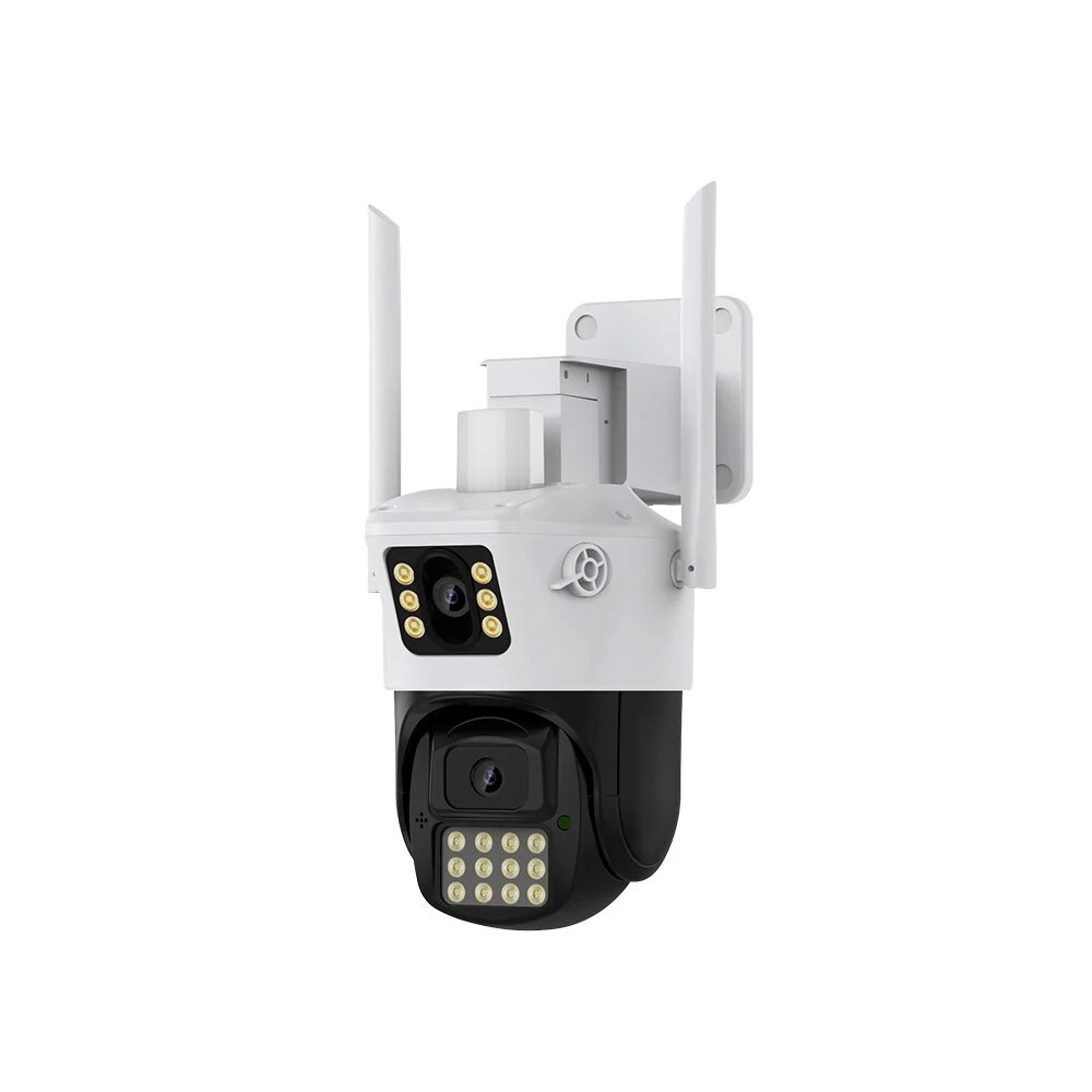Bgcamera Bulgaria 4MP+4MP HD WiFi PTZ Безжична Kамера 2.4G IP66 Водоустойчива Пълноцветно нощно виждане